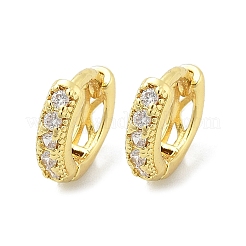 Boucles d'oreilles créoles en laiton zircon cubique micro pavé&nbsp;LS-EJEW-D311-077G