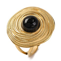 Anelli rotondi in pietra mista naturale&nbsp;RJEW-Q822-17G