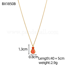 Halsketten mit Muschelanhänger aus Edelstahl 304&nbsp;NJEW-OY002-54G
