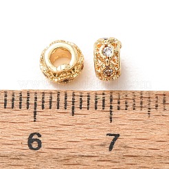 Messing Micro Pave klare Zirkonia Abstandsperlen&nbsp;KK-F942-10G