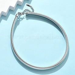 12 mm flache Schlangenkettenhalsketten aus 304 Edelstahl für Damen&nbsp;LS-NJEW-U049-01P
