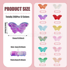 120 Stück 12 Farben transparent gespritzte Glasperlen&nbsp;GLAA-TA0003-86