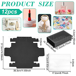 Faltbare kreative Kraftpapier-Schubladenboxen mit transparenter PVC-Deckfolie&nbsp;CON-WH0113-09A
