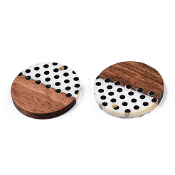 Colgantes de madera de nogal y resina opaca impresa&nbsp;RESI-N039-05