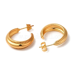 Aretes redondos de latón chapado en rejilla&nbsp;EJEW-R151-02G