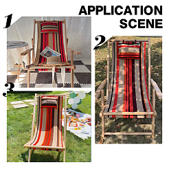Strandliegestuhlbezug aus Leinenstoff mit Kissen&nbsp;AJEW-WH0342-55