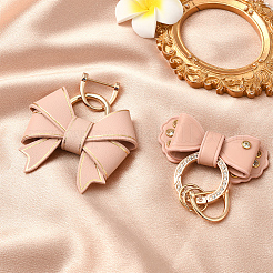 2 stücke 2 arten pu leder bowknot anhänger dekoration&nbsp;HJEW-SP0001-23A