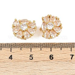Blumenmessing Micro Pave Zirkonia mehradrige Verbinder&nbsp;KK-Z122-07G