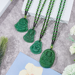 4 collier pendentif en verre de 4 styles&nbsp;NJEW-OC0001-04A