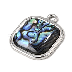 Anhänger aus Edelstahl 304 und natürlicher Paua-Muschel&nbsp;SH-CBA7184-01B-P
