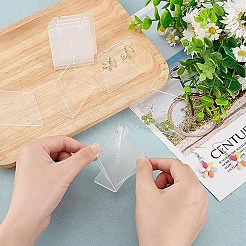 10 Stück rechteckiger Ohrringständer aus Acryl mit schräger Rückseite&nbsp;EDIS-FG0001-65