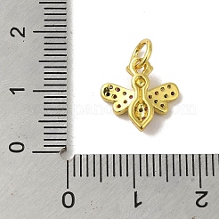 Pendentifs en laiton plaqué or véritable 18k avec pavé de zircone cubique&nbsp;KK-M283-04D-02