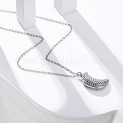 Colliers à chaîne en acier inoxydable 304 avec pendentif lune ouvrable pour femmes&nbsp;STAS-Z114-18P