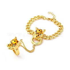 Messing-Armbänder mit Mikropflaster und Zirkonia&nbsp;BJEW-C085-01G