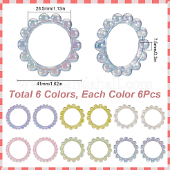 36 stücke 6 farben uv beschichtung acryl verbindungsringe&nbsp;MACR-SC0001-46