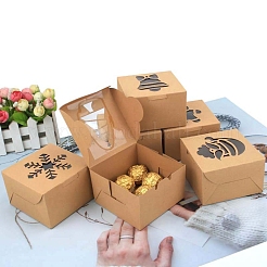 24 Stück 6 rechteckige Bäckerei-Bäckereiboxen aus Papier mit Fenster&nbsp;BAKE-PW0007-146