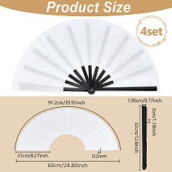 Éventail à main en tissu&nbsp;DIY-WH0579-95B