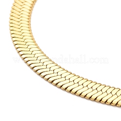 Collana a spina di pesce in acciaio inossidabile 304 placcata ionica (ip) per uomo e donna&nbsp;X-NJEW-E076-04D-G