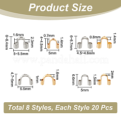160 pièce 8 styles de fil de protection et de protection en acier inoxydable chirurgical 304&nbsp;STAS-UN0045-43