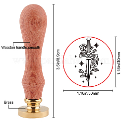 Messing-Wachssiegelstempel mit Griff&nbsp;AJEW-WH0184-0519