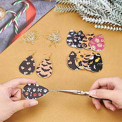 DIY 8 Paar Halloween-Ohrring-Sets aus PU-Leder&nbsp;DIY-FH0002-30