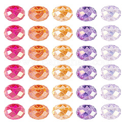 50 Stück 5 Farben Backfarbe transparente Glas European Beads&nbsp;GPDL-TA0001-06
