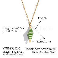 Muschelschalen-Anhänger aus 304 Edelstahl mit Satellitenkette für Frauen&nbsp;LD6500-3