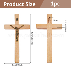Ostern kreuz mit jesus holz legierung figuren ornamente&nbsp;DJEW-WH0016-52B