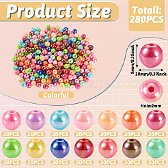 280pcs 14 Farben undurchsichtige Acrylperlen&nbsp;MACR-TA0001-39