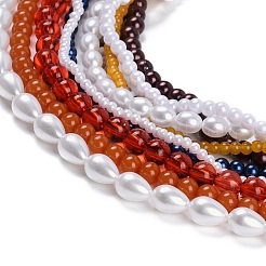 Collane multistrato con perline di vetro bohémien per donna&nbsp;NJEW-K384-02B