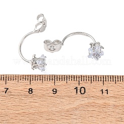 Écrous de boucles d'oreilles en alliage de zircone cubique transparente&nbsp;FIND-C082-01A-P