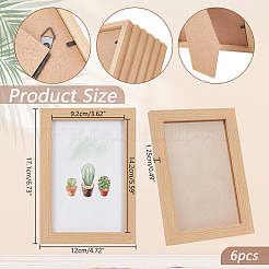 Bois avec cadre photo rectangle en acrylique&nbsp;AJEW-WH0475-06B