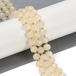 Naturels teints en blanc perles de jade brins&nbsp;G-H057-A20-02