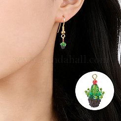 5 pendentif cactus en perles de verre&nbsp;PALLOY-SZ00064
