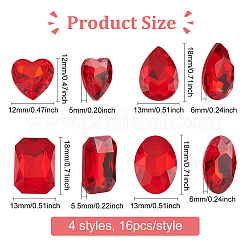 64 Stück Glas-Strass-Cabochons im 4-Stil&nbsp;RGLA-FG0001-11B
