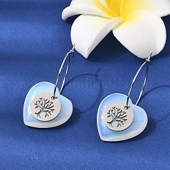 Boucles d'oreilles créoles pour femmes&nbsp;EJEW-G475-05P