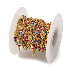Chaînes rondes en laiton avec maillons en colonne&nbsp;KK-D422-10G