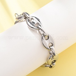 Armbänder aus Edelstahl 304 mit Kaffeebohnen-Gliederkette für Damen und Herren&nbsp;BJEW-F529-10B-P