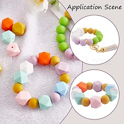 100 stücke silikon perlen gemischte farbe sechseckige silikon perlen lose abstandshalter perlen silikon perlen kit für armband halskette schlüsselanhänger schmuck machen&nbsp;JX307A