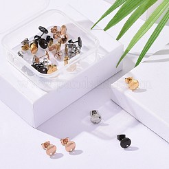 24 piezas 4 colores fornituras de aretes de acero inoxidable&nbsp;STAS-ZZ0001-01C