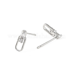 Boucles d'oreilles puces en laiton Shegrace serties de micro-pavés de zircone cubique&nbsp;XGRQ4N847-727P
