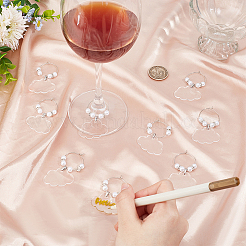 24 breloque en acrylique pour verre à vin en forme de nuage&nbsp;HJEW-BC00038