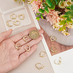 12 pieza de accesorios para pendientes de aro de latón de 3 estilos&nbsp;KK-BC0012-37