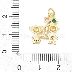 Pendentifs avec zircon cubiques à micro-pavés en laiton&nbsp;KK-D258-40G-03