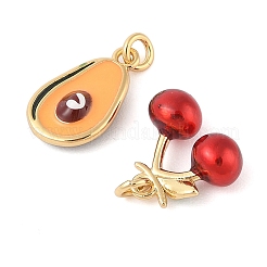 Pendentifs en laiton émaillé de placage de crémaillère&nbsp;KK-G507-04B-G