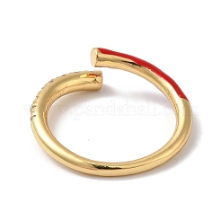Anelli aperti da donna con placcatura in ottone e zirconi cubici&nbsp;RJEW-S407-04H