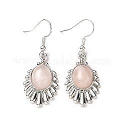 Orecchini pendenti a goccia in quarzo rosa naturale&nbsp;EJEW-K246-01P-02