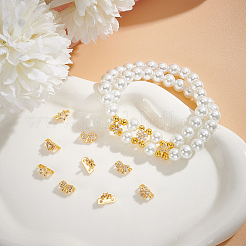 20 Stück 5 Stil Rack Plating Messing Pavé klar Zirkonia Blume Slide Charms&nbsp;KK-BC0012-86