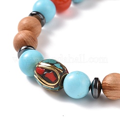 Armbänder aus geflochtenen Holzperlen&nbsp;BJEW-JB09066