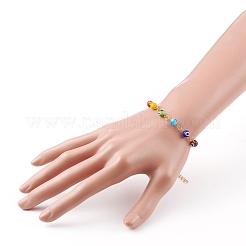 Bracelets de perles faits à la main au chalumeau mauvais œil&nbsp;BJEW-JB05854